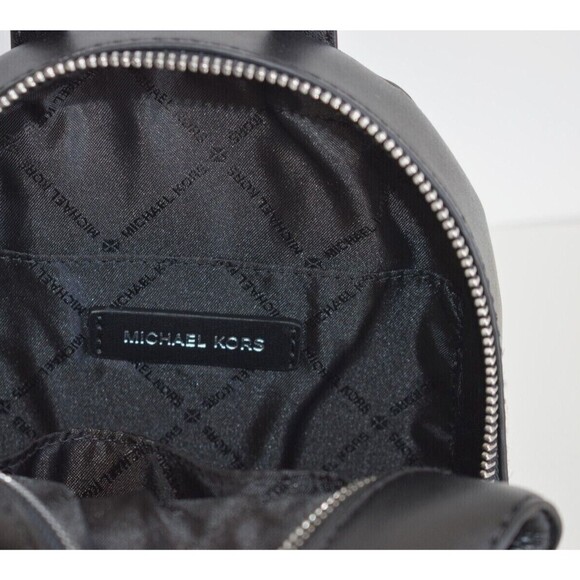 New Michael Kors Jaycee Extra-Small Pebbled Leather Convertible Backpack Black - Picture 4 of 5